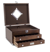  Second Class-Gerstner Intl GI-T14d Dark Oak 2-Drawer EDC Case